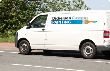 Dickerson Custom Painting in Panama City exterior and interior painting services include a free quote. Look for our white van with Dickerson Custom Painting Logo